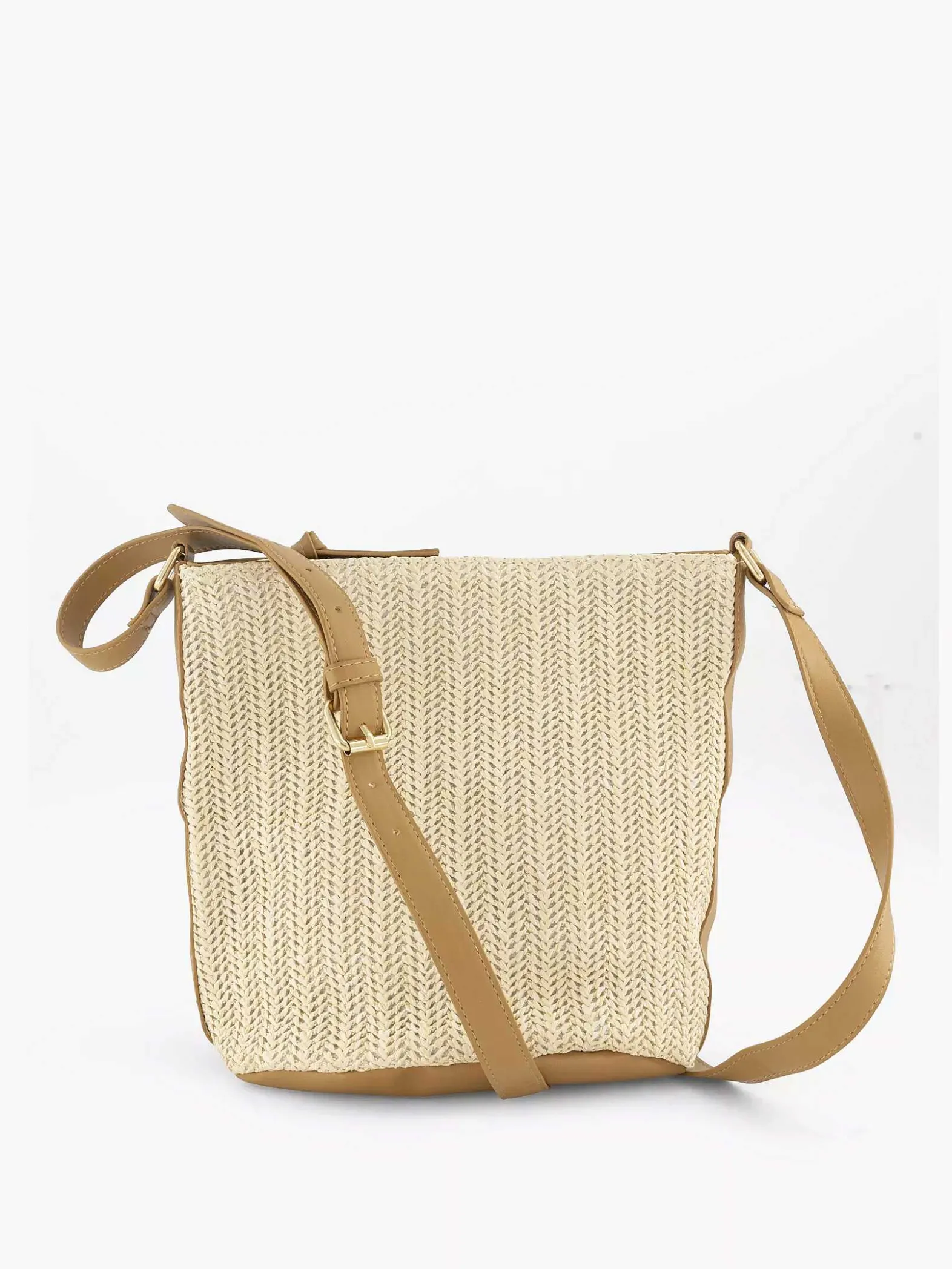 Graceland Beige Schoudertas Gevlochten-Dames Online Exclusive Accessoires