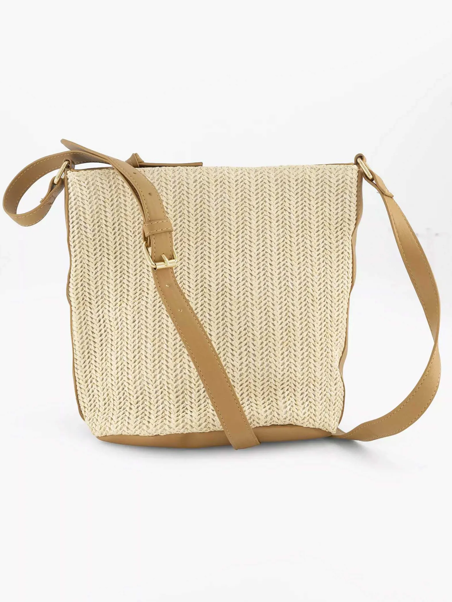 Graceland Beige Schoudertas Gevlochten-Dames Online Exclusive Accessoires