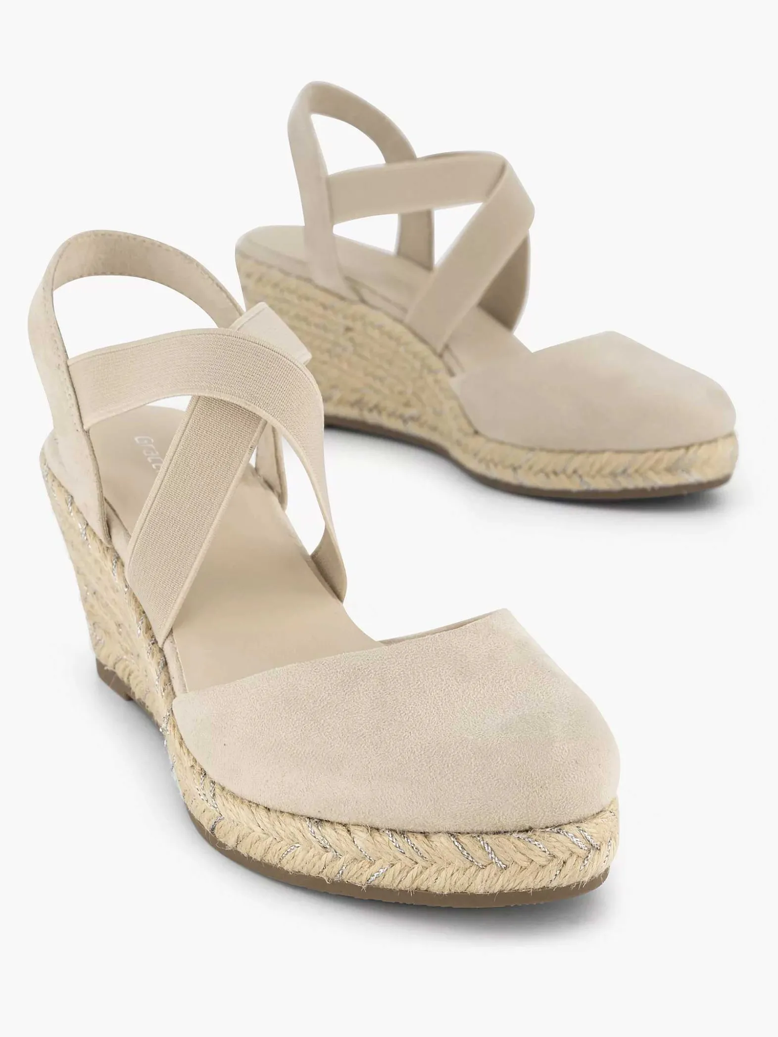 Graceland Beige Slingback Sleehak-Dames Sandalen