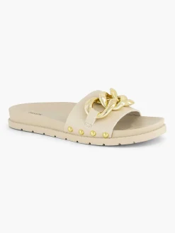 Oxmox Beige Slipper Sierketting-Dames Slippers