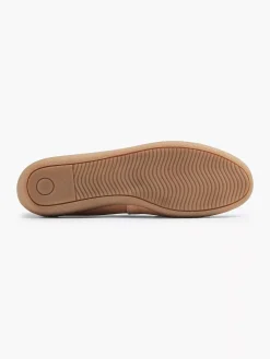 5th Avenue Beige Suede Instapper Sierketting-Dames Instappers