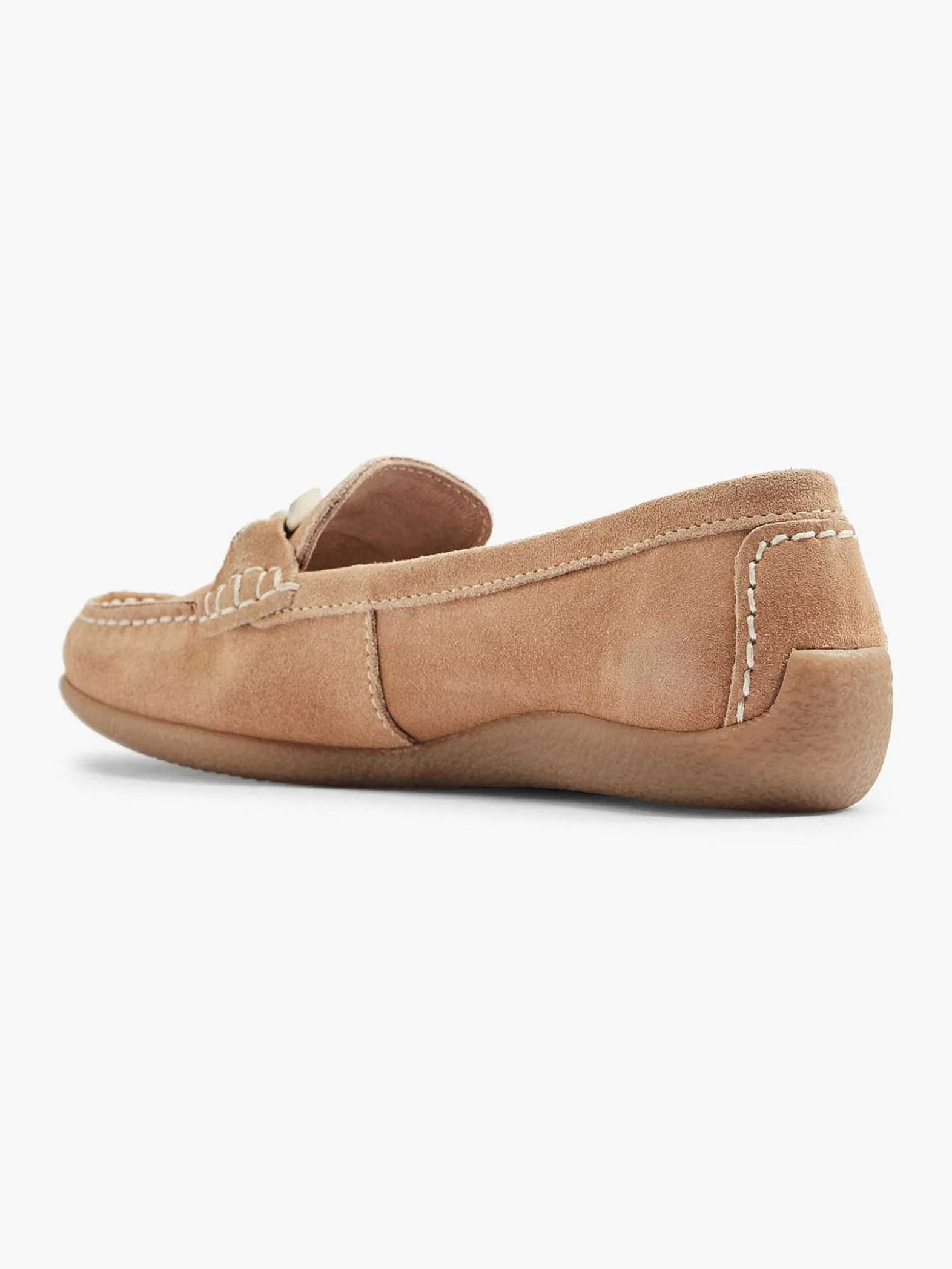 5th Avenue Beige Suede Instapper Sierketting-Dames Instappers