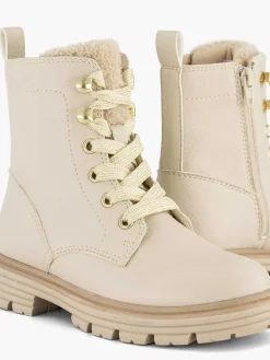 Oxmox Beige Veterboot-Kinderen Jongensschoenen