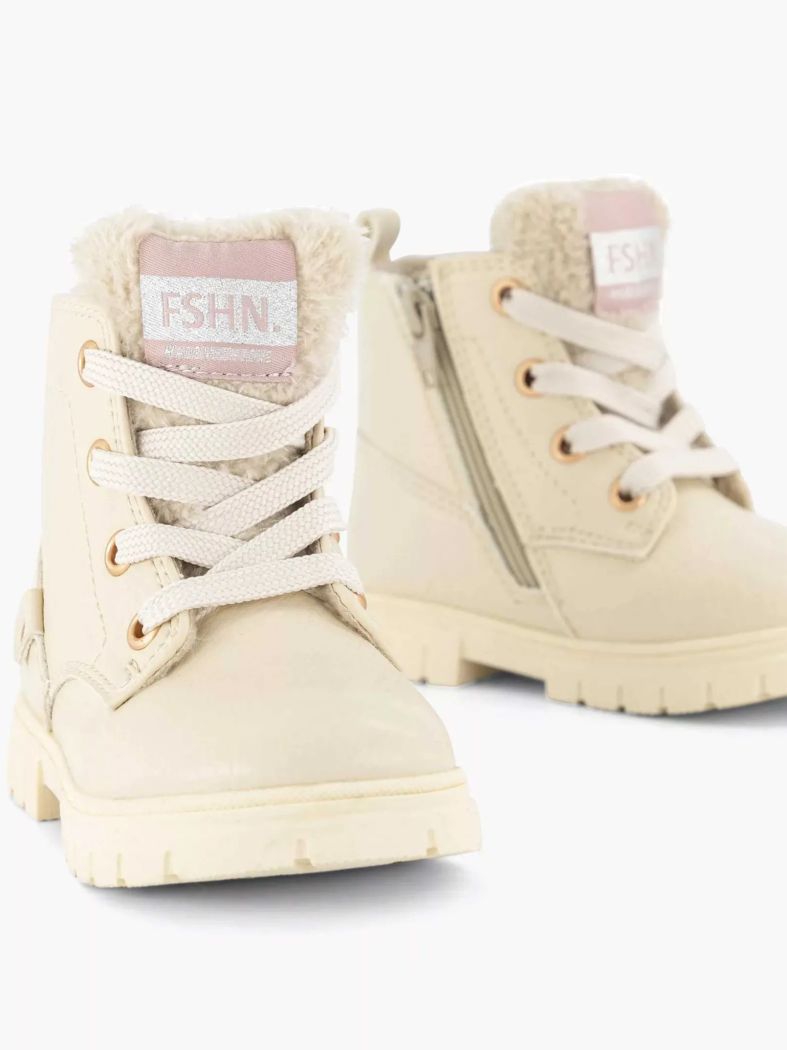 Graceland Beige Veterboot Teddy-Kinderen Babyschoenen