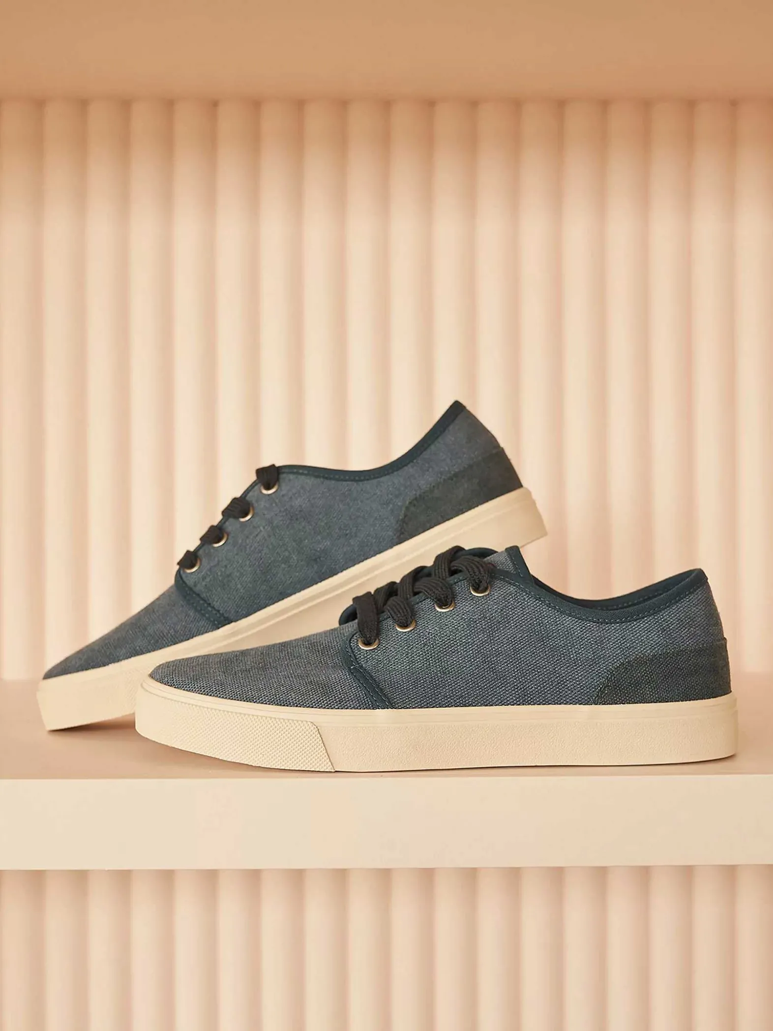 Memphis One Blauwe Canvas Sneaker-Heren Sneakers