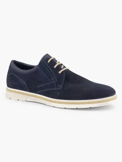 Gallus Blauwe Leren Veterschoen-Heren Geklede Schoenen