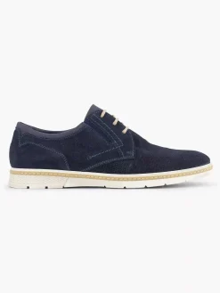 Gallus Blauwe Leren Veterschoen-Heren Geklede Schoenen