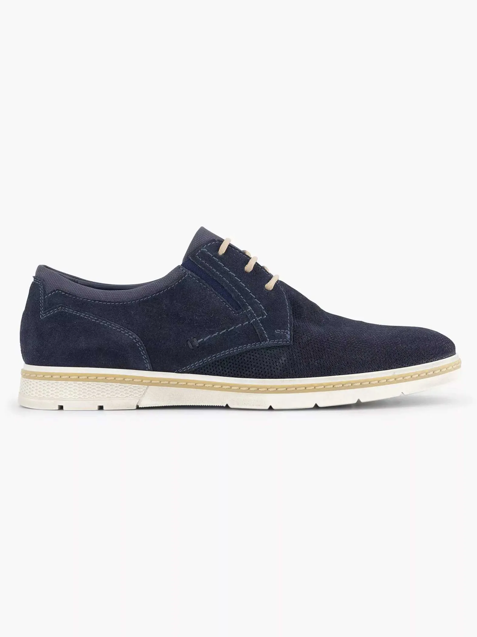 Gallus Blauwe Leren Veterschoen-Heren Geklede Schoenen