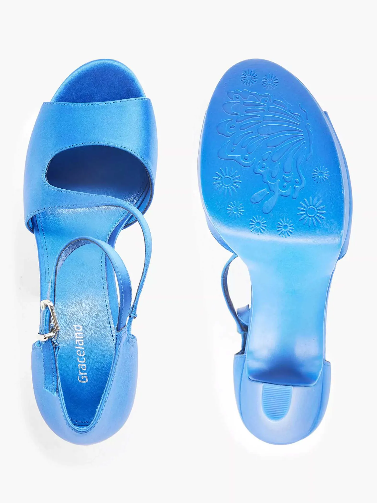 Graceland Blauwe Pump Satijn-Dames Pumps