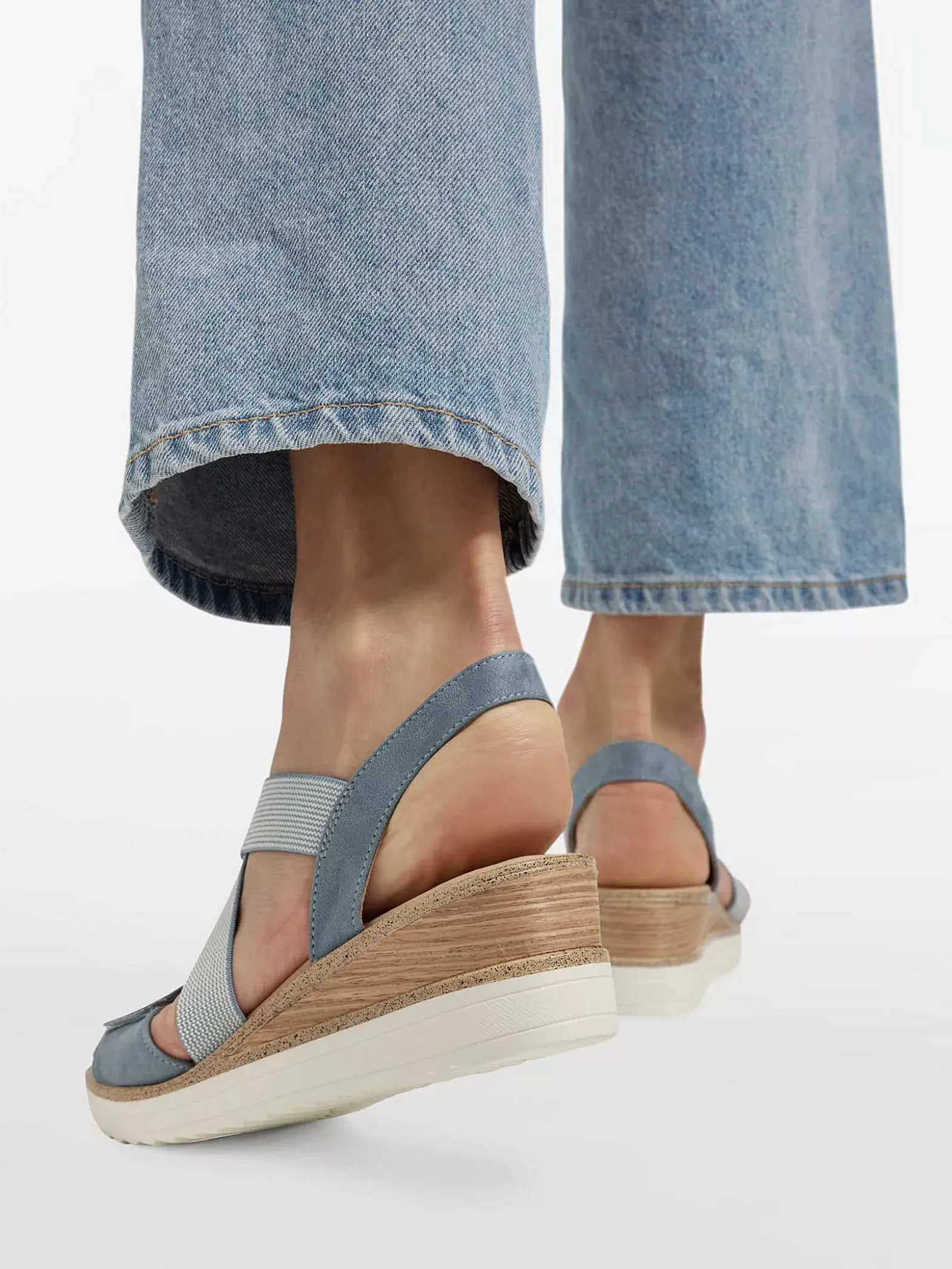 Easy Street Blauwe Sandalette Sleehak-Dames Sandalen