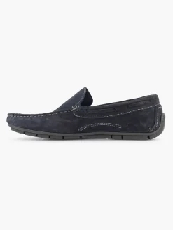Easy Street Blauwe Suede Comfort Instapper-Heren Instappers