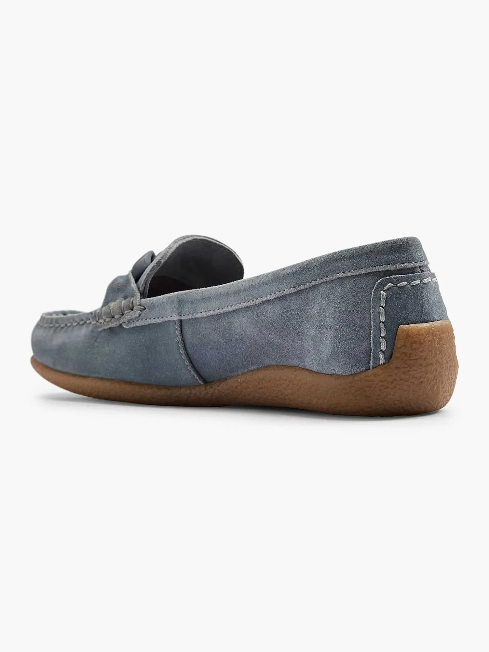 5th Avenue Blauwe Suede Instapper Sierketting-Dames Instappers