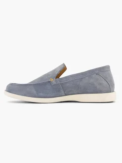 Memphis One Blauwe Suede Loafer-Heren Instappers