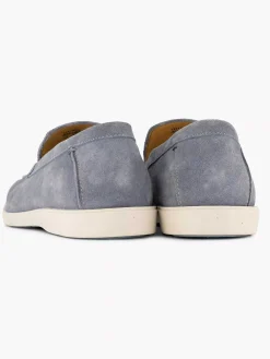Memphis One Blauwe Suede Loafer-Heren Instappers
