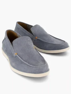 Memphis One Blauwe Suede Loafer-Heren Instappers
