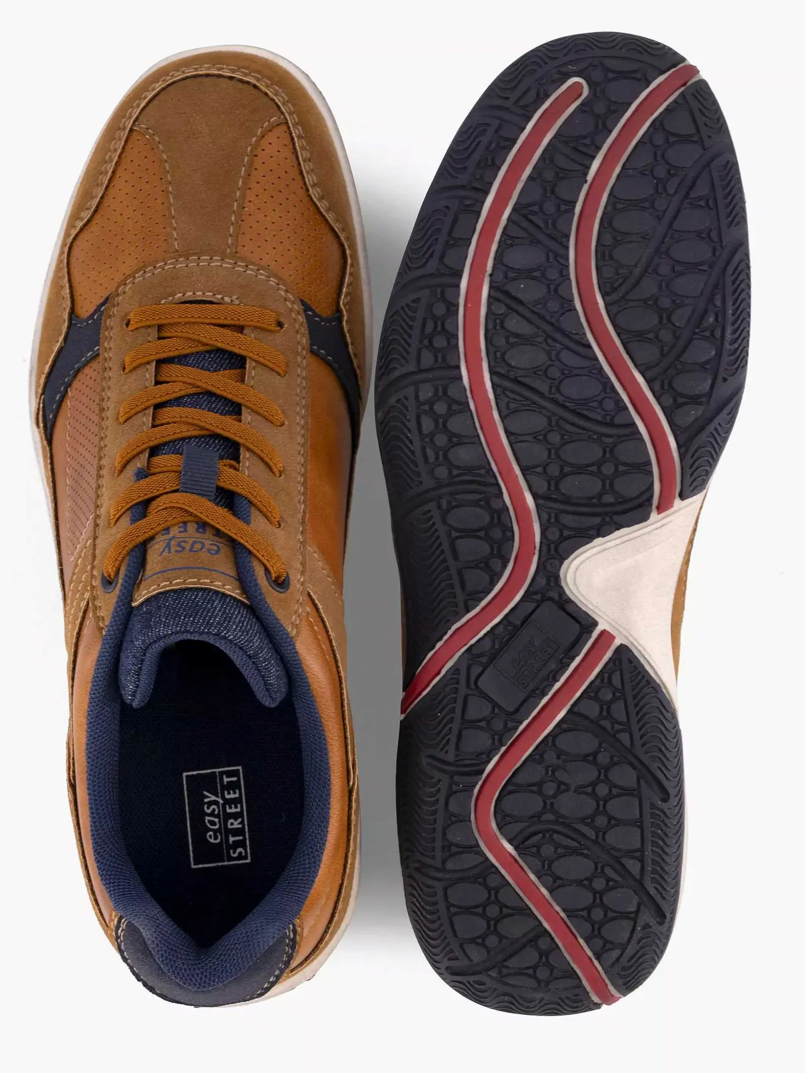 Easy Street Bruine Comfort Sneaker-Heren Sneakers