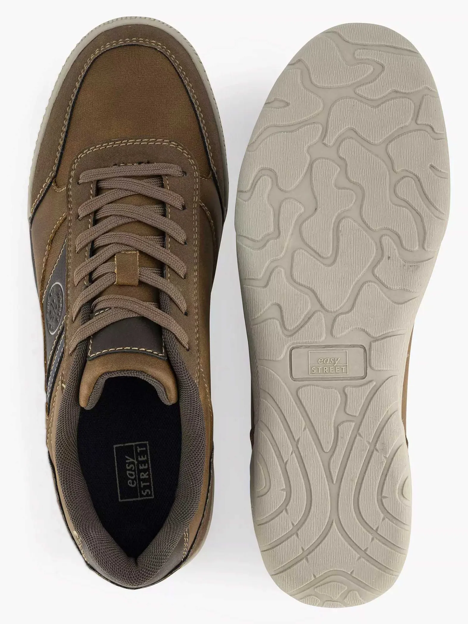 Easy Street Bruine Comfort Sneaker-Heren Sneakers