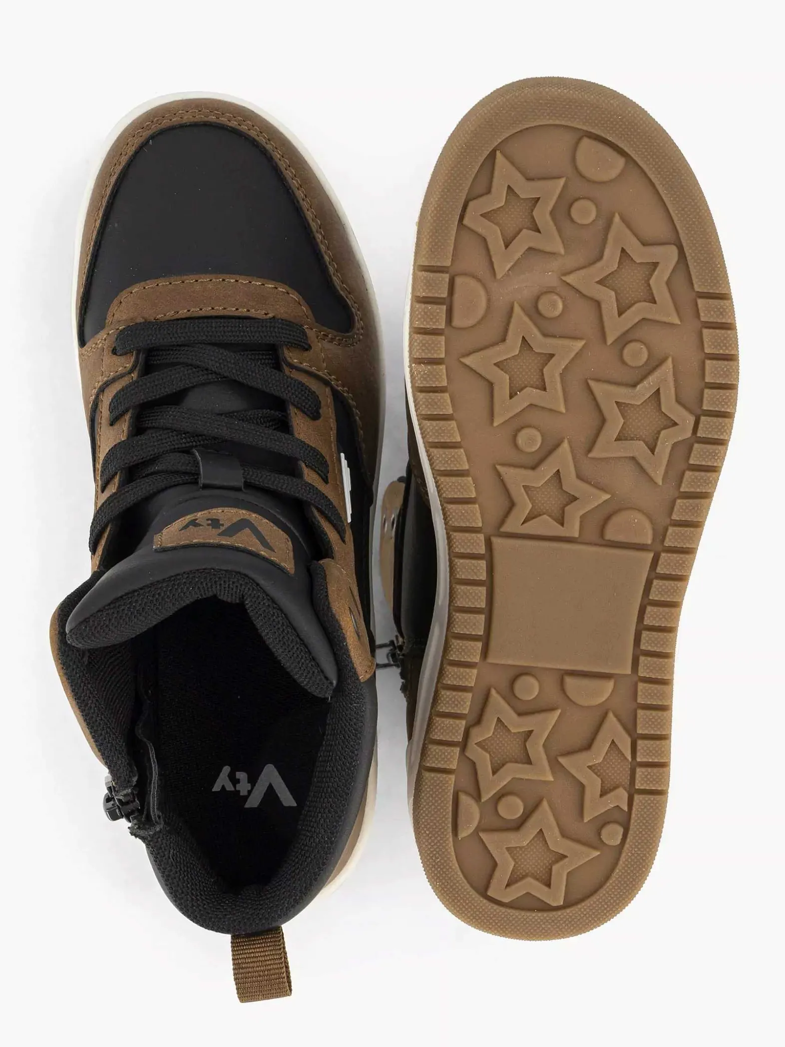 Vty Bruine Hoge Sneaker-Kinderen Jongensschoenen