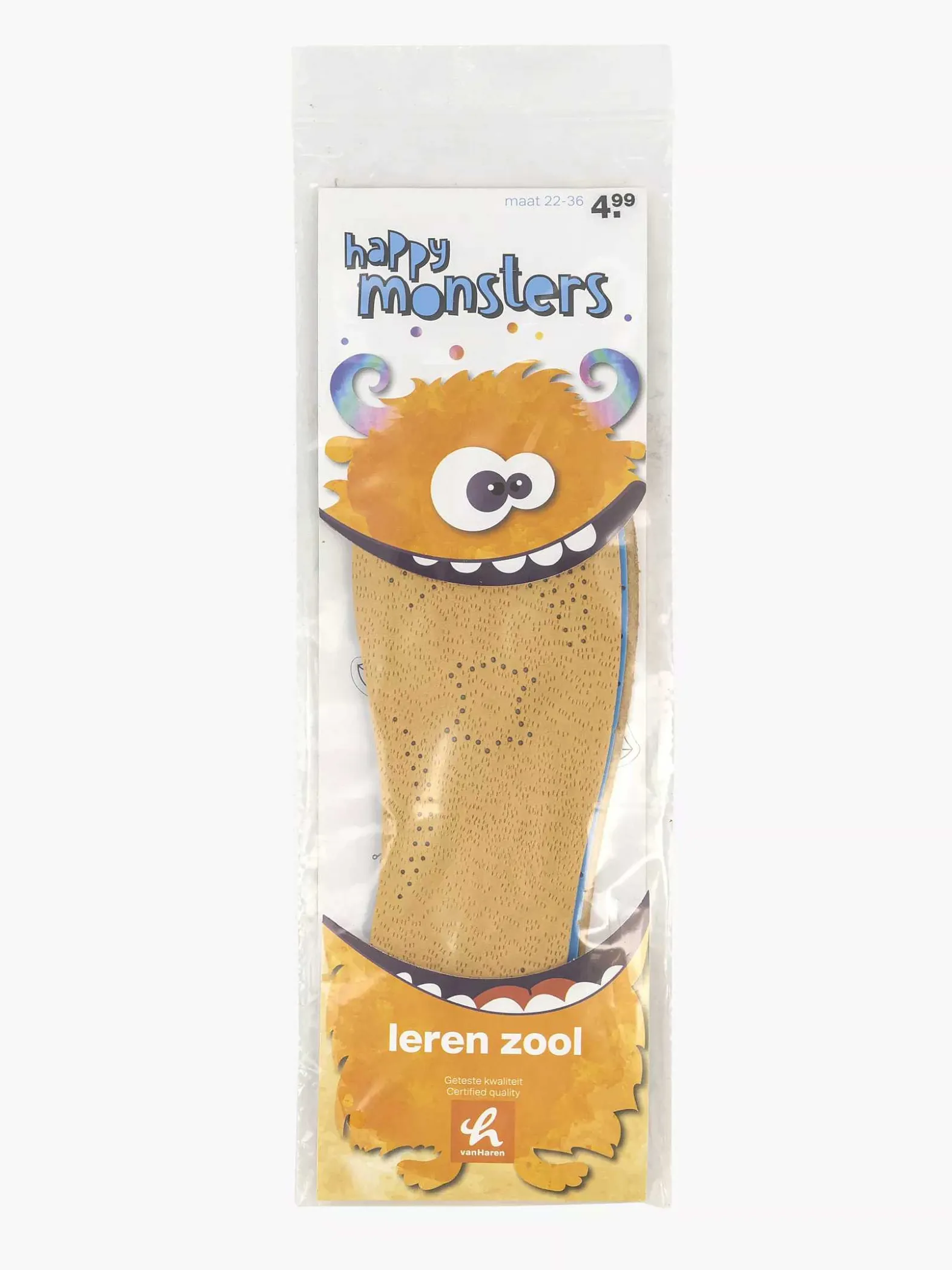 vanHaren Bruine Leren Inlegzool 22-36-Kinderen Babyschoenen