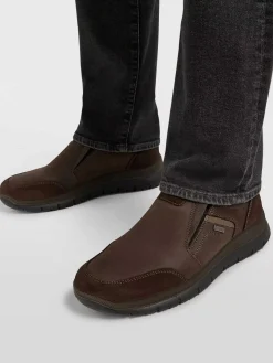 Gallus Bruine Leren Instapper-Heren Geklede Schoenen