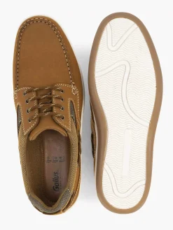 Gallus Bruine Leren Veterschoen-Heren Geklede Schoenen