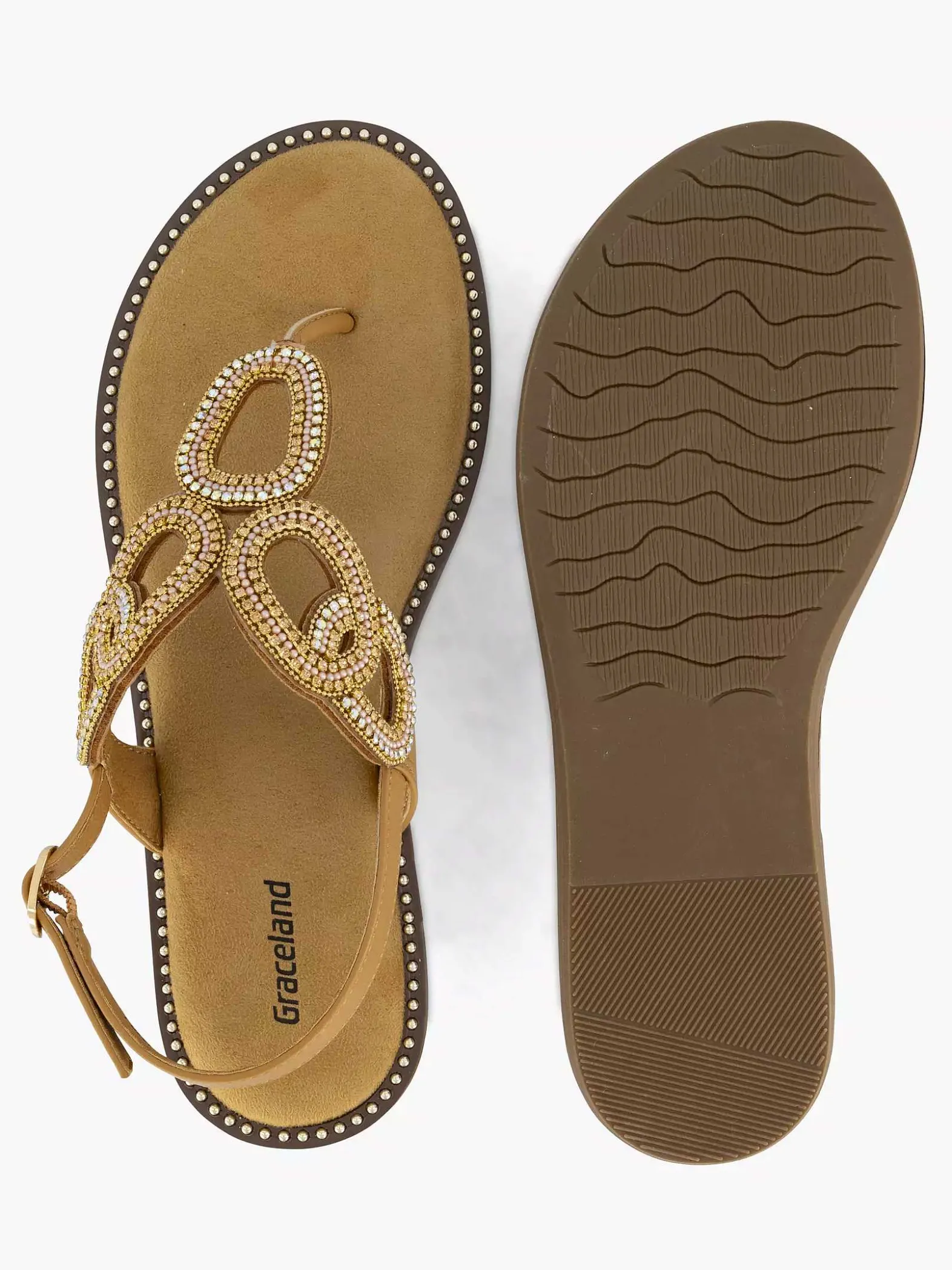 Graceland Bruine Sandaal-Dames Sandalen