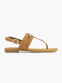 Graceland Bruine Sandaal Sierketting-Dames Sandalen