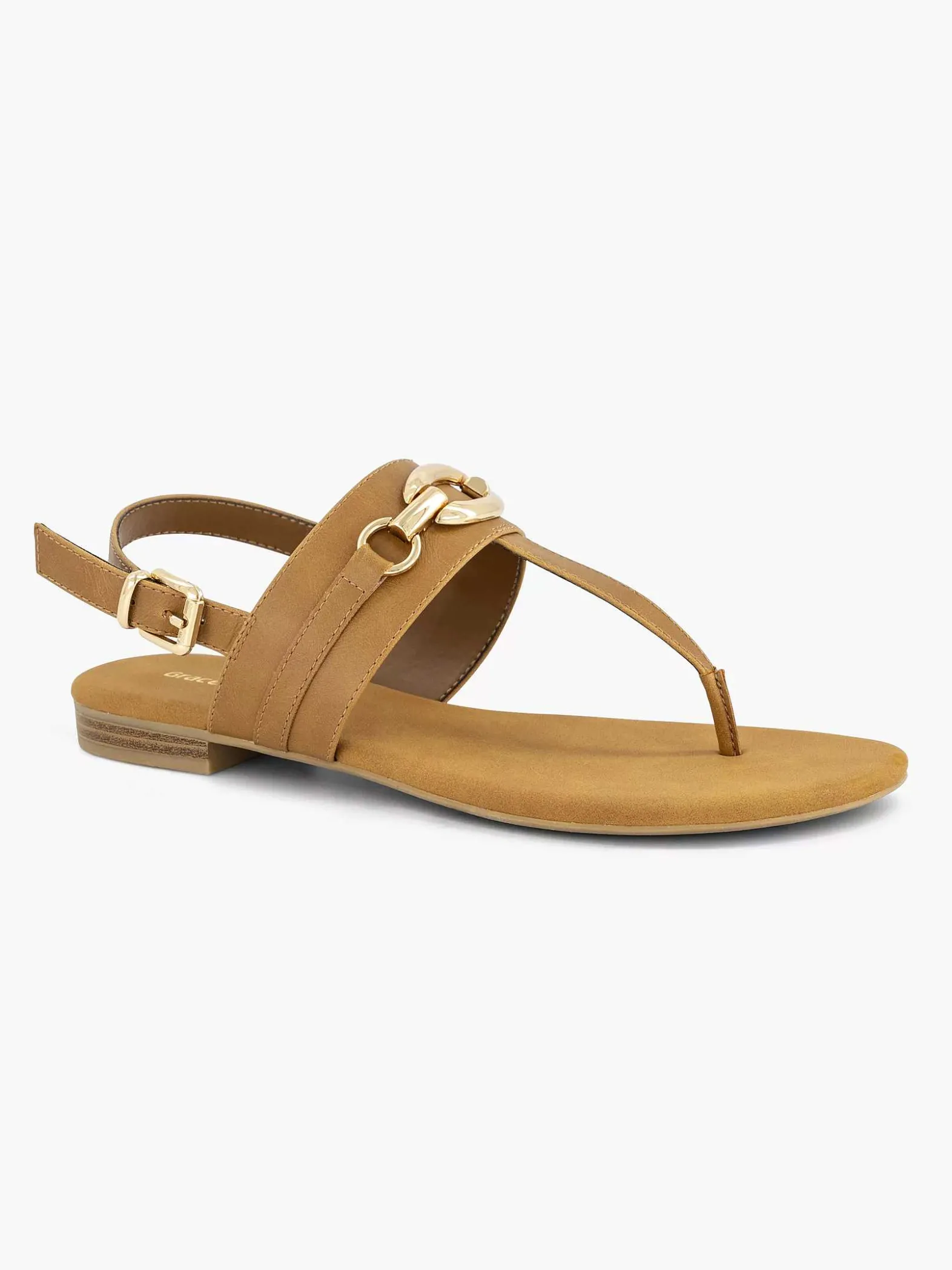 Graceland Bruine Sandaal Sierketting-Dames Sandalen