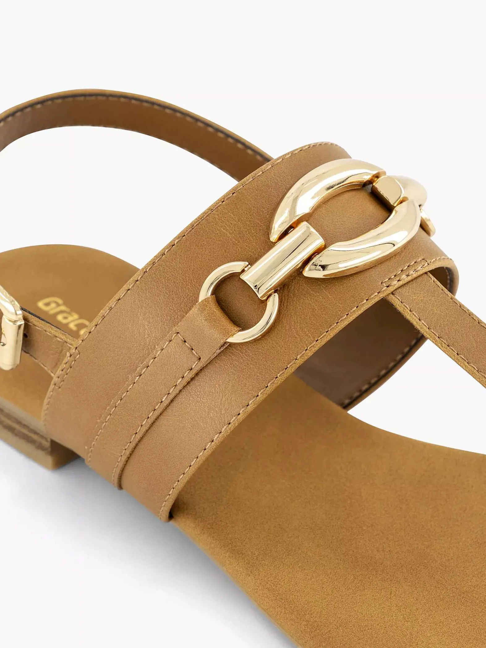 Graceland Bruine Sandaal Sierketting-Dames Sandalen