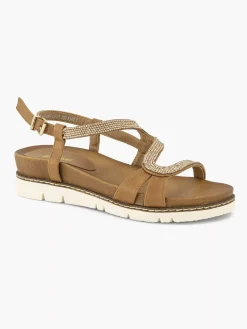 Graceland Bruine Sandaal Sierketting-Dames Sandalen
