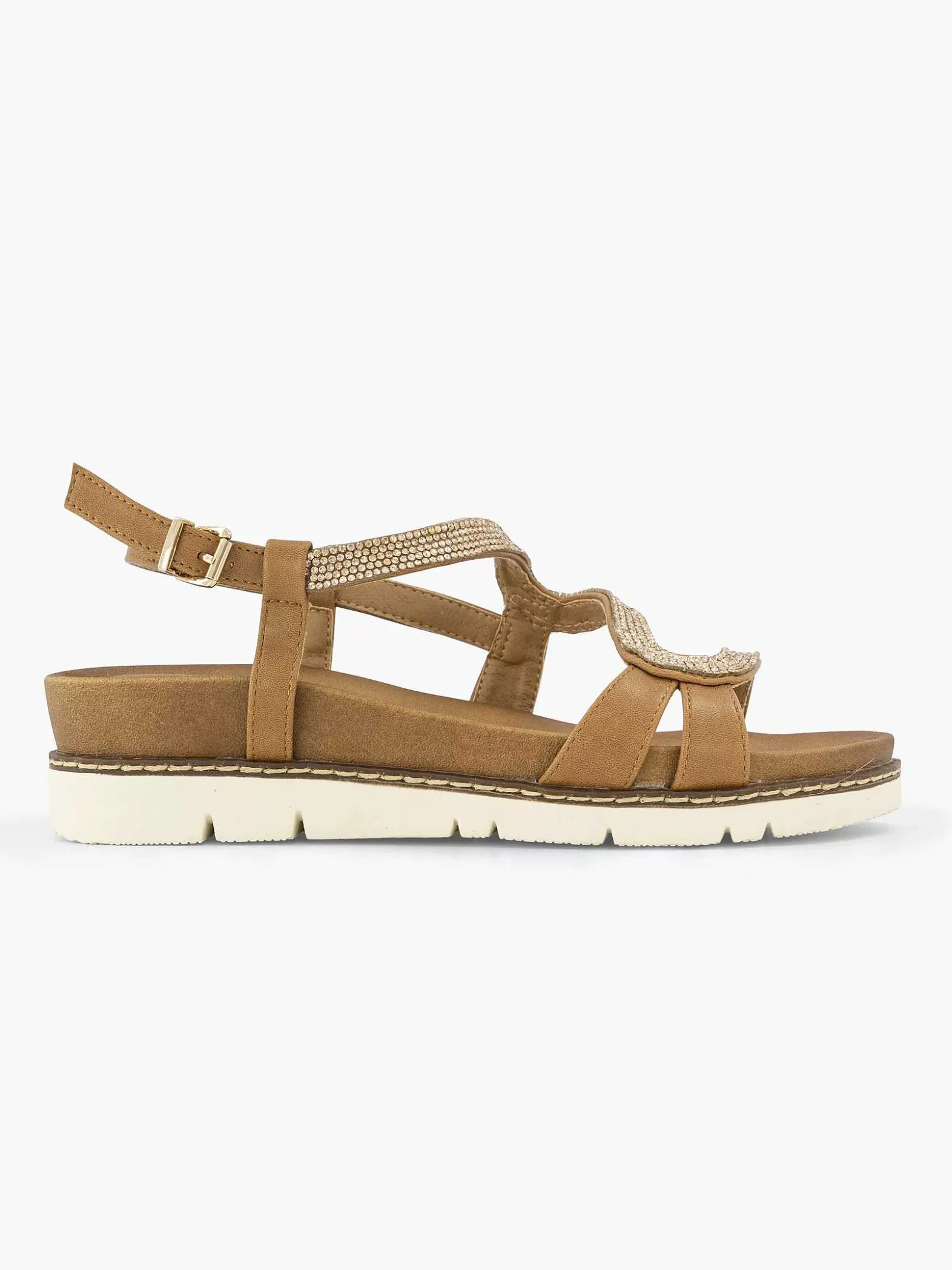 Graceland Bruine Sandaal Sierketting-Dames Sandalen