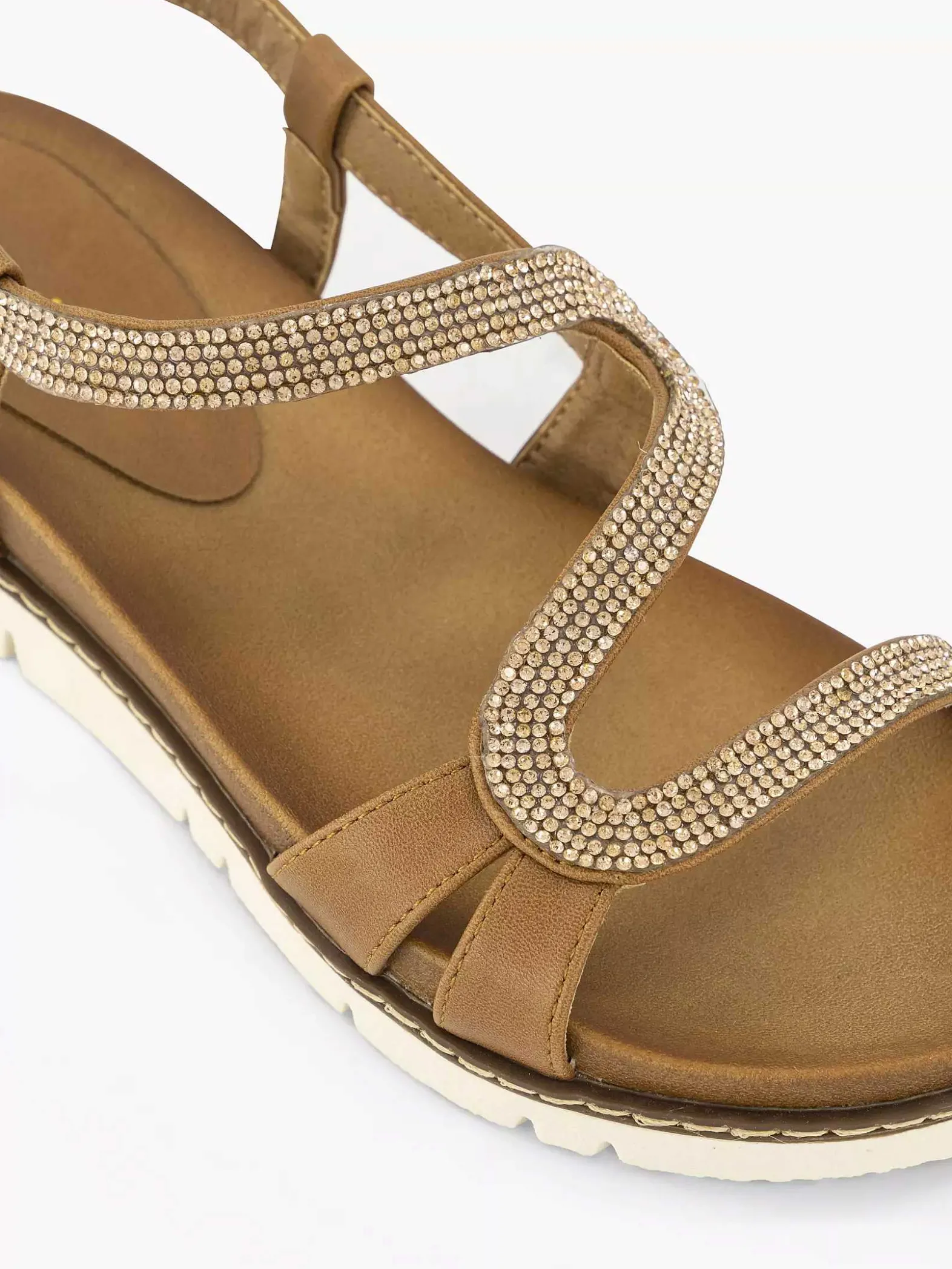 Graceland Bruine Sandaal Sierketting-Dames Sandalen