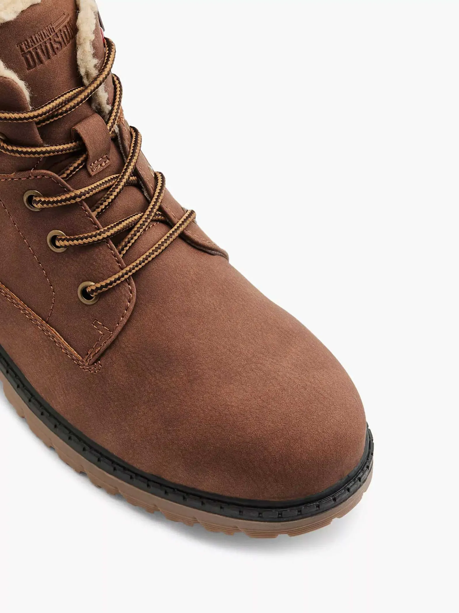 Vty Bruine Veterboot Gevoerd-Kinderen Jongensschoenen