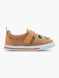 Bobbi-Shoes Cognac Canvas Instapper Beer-Kinderen Jongensschoenen