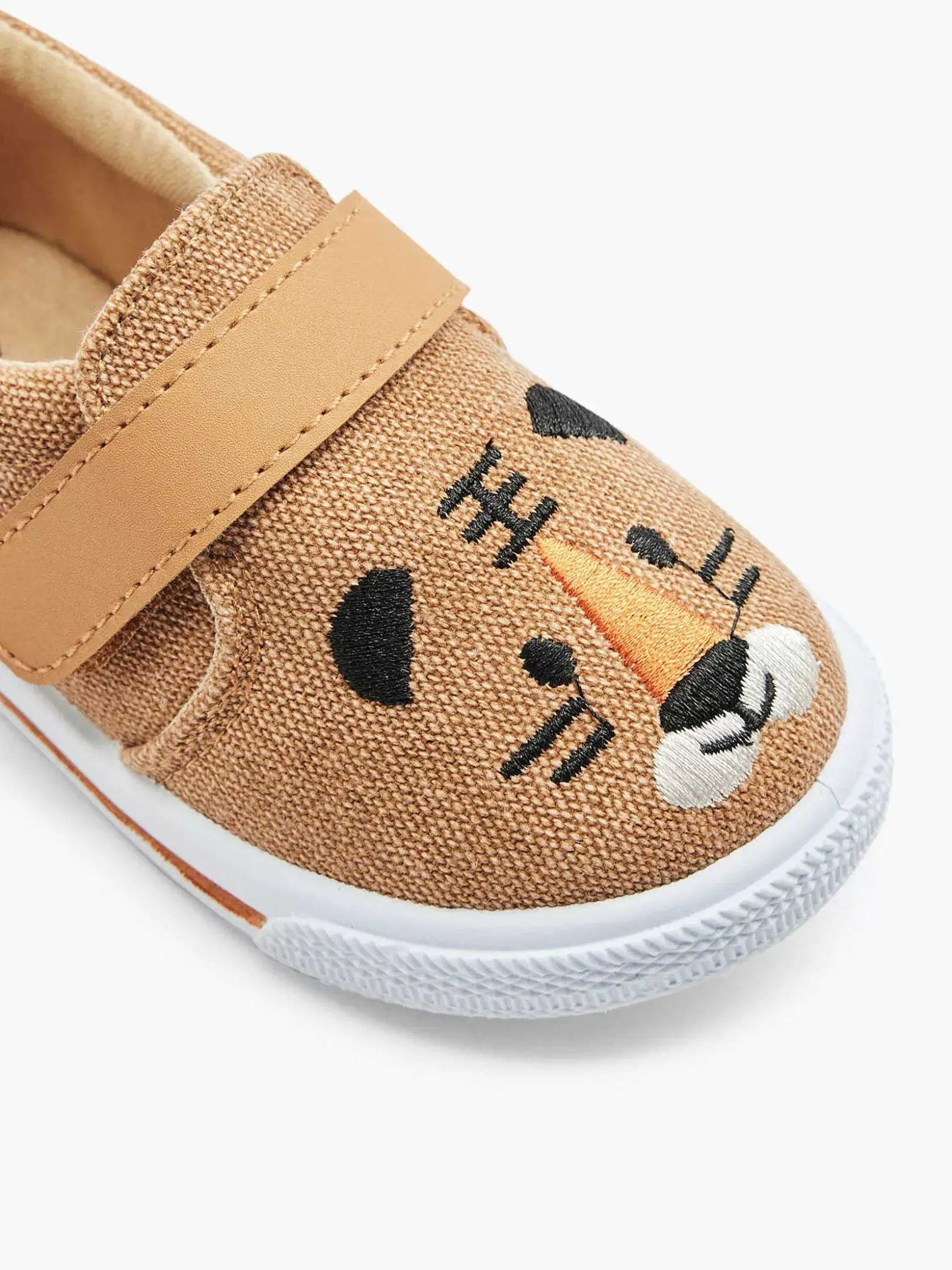 Bobbi-Shoes Cognac Canvas Instapper Beer-Kinderen Jongensschoenen