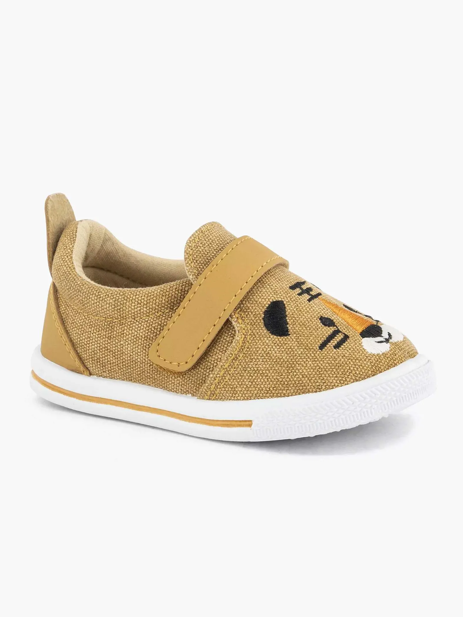 Bobbi-Shoes Cognac Canvas Instapper Beer-Kinderen Jongensschoenen