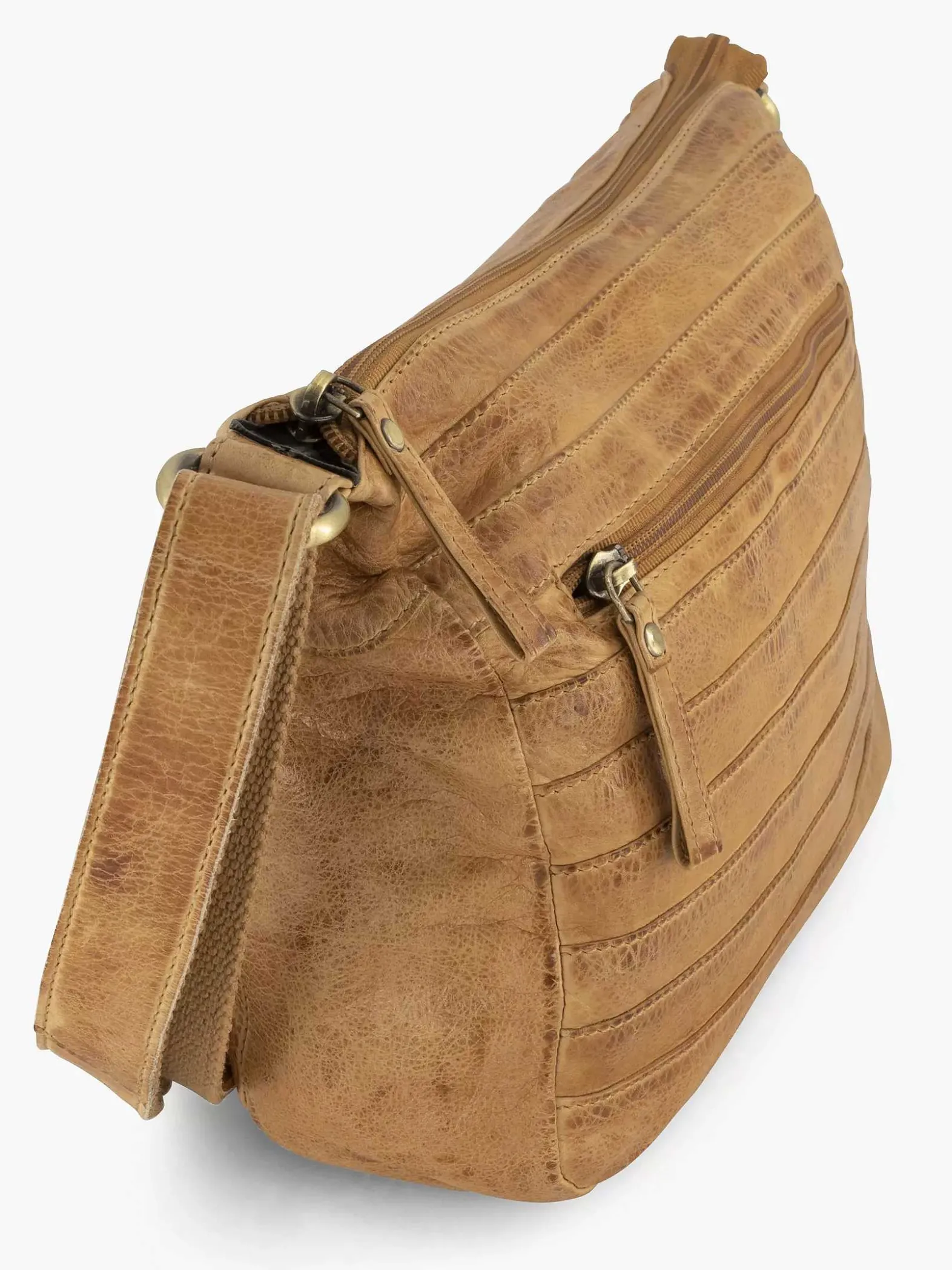 5th Avenue Cognac Leren Schoudertas-Dames Online Exclusive Accessoires