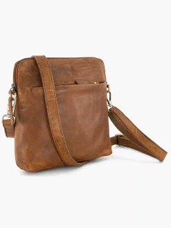 5th Avenue Cognac Leren Schoudertas-Dames Online Exclusive Accessoires