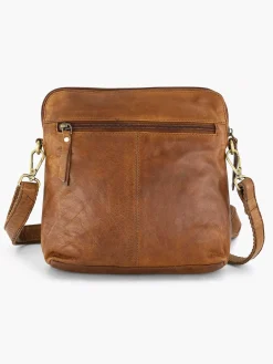 5th Avenue Cognac Leren Schoudertas-Dames Online Exclusive Accessoires