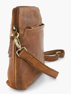 5th Avenue Cognac Leren Schoudertas-Dames Online Exclusive Accessoires