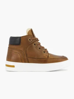 Vty Cognac Leren Sneaker-Kinderen Babyschoenen