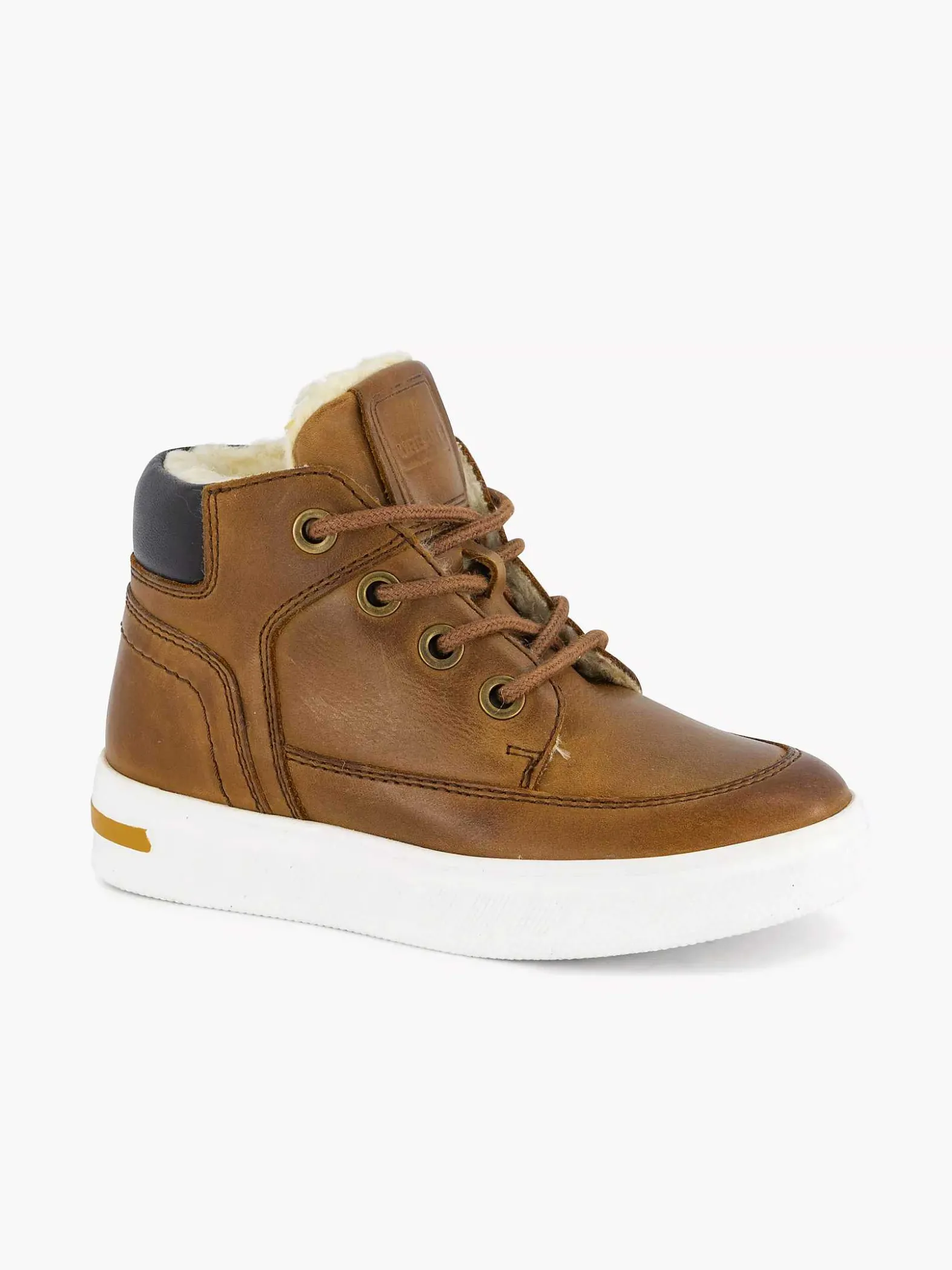 Vty Cognac Leren Sneaker-Kinderen Babyschoenen