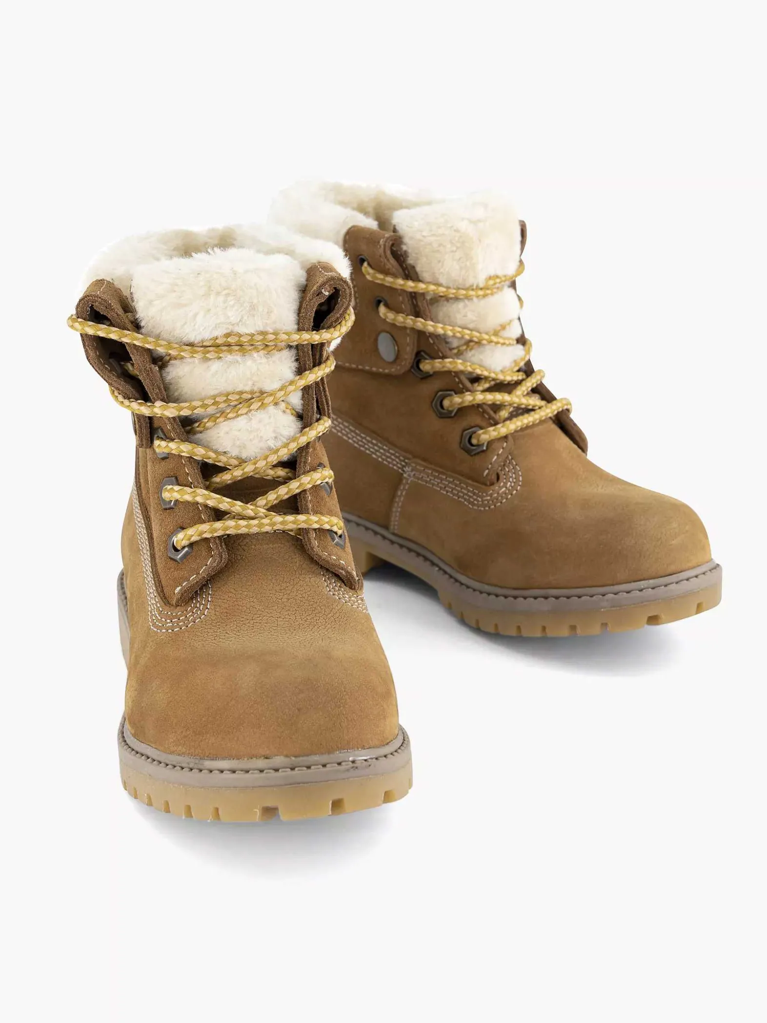 Limelight girl Cognac Leren Veterboot Gevoerd-Kinderen Jongensschoenen