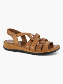 Medicus Cognac Sandaal Klittenband-Dames Sandalen