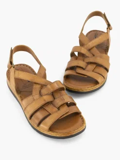 Medicus Cognac Sandaal Klittenband-Dames Sandalen