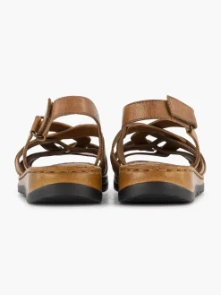 Medicus Cognac Sandaal Klittenband-Dames Sandalen