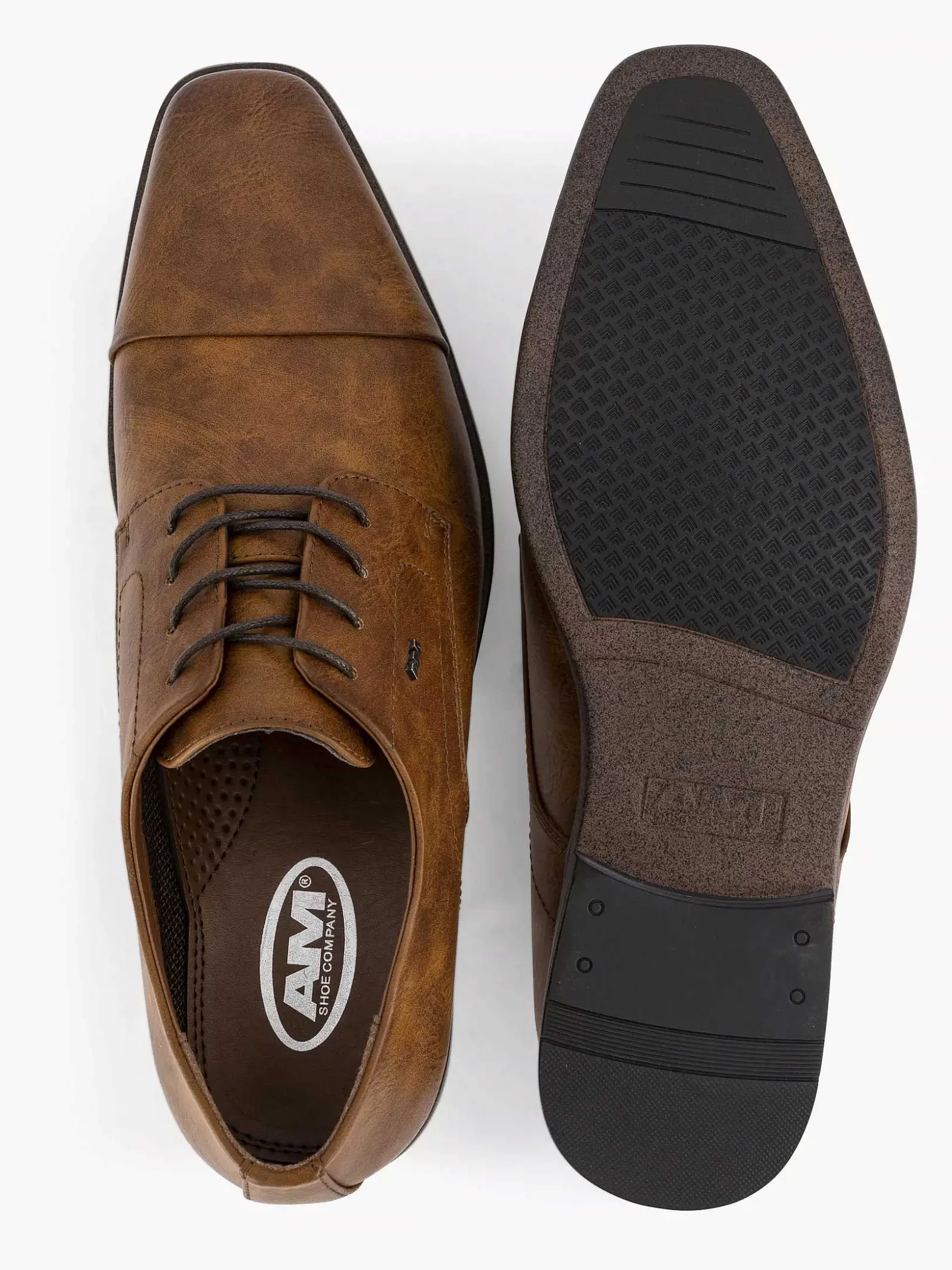 AM SHOE Cognac Veterschoen-Heren Geklede Schoenen