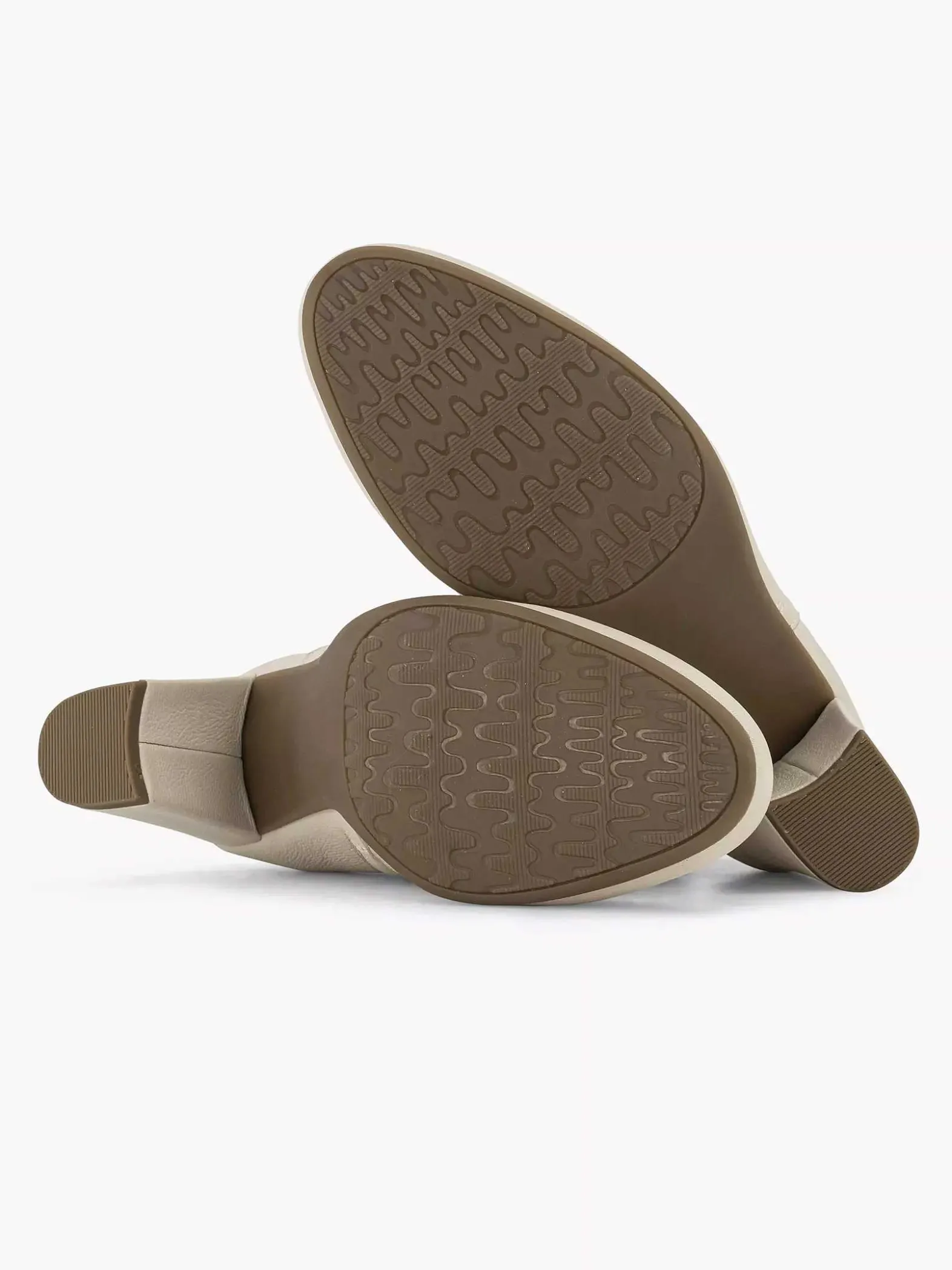 5th Avenue Creme Leren Enkellaars-Dames Enkellaarzen & Boots
