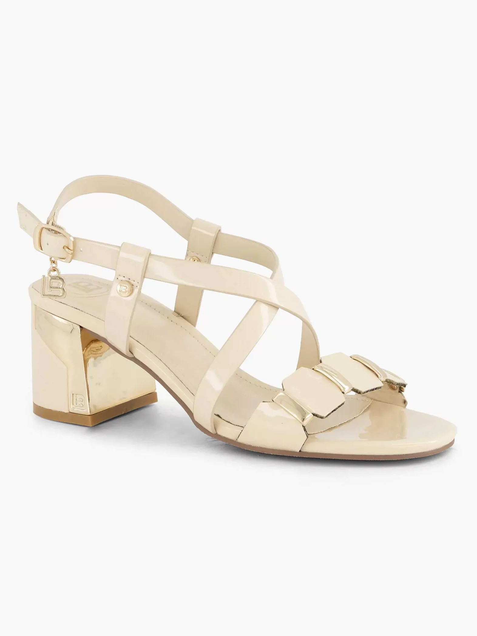 Laura Biagiotti Creme Sandalette-Dames Sandalen