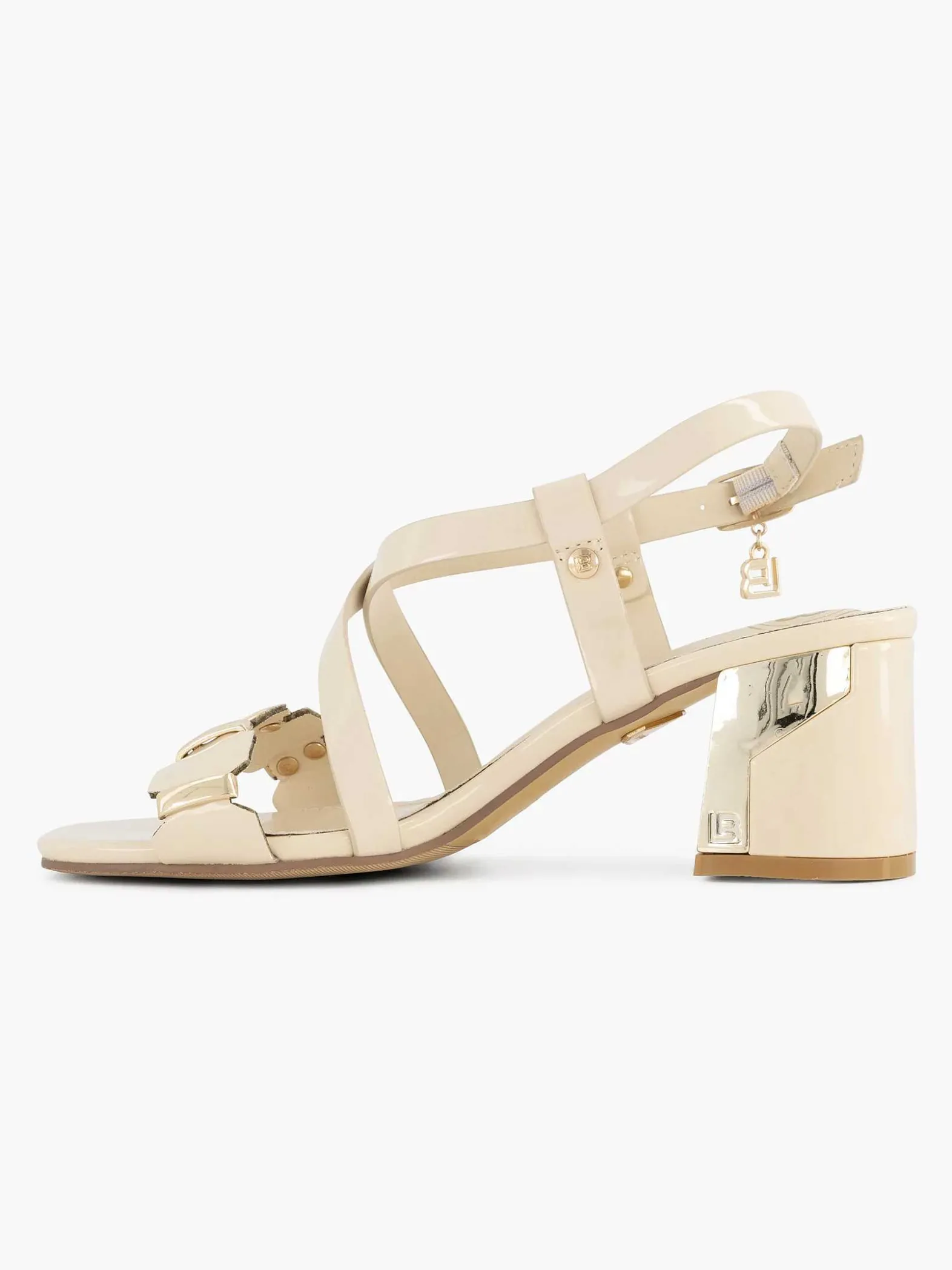 Laura Biagiotti Creme Sandalette-Dames Sandalen